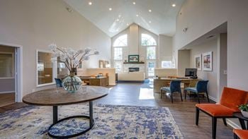 Clubroom with tv and fireplace